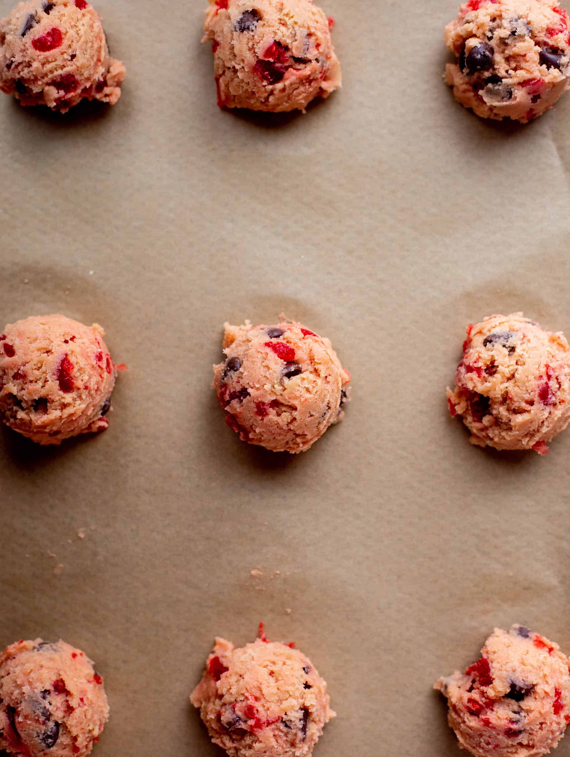 maraschino cherry chocolate chip cookie dough