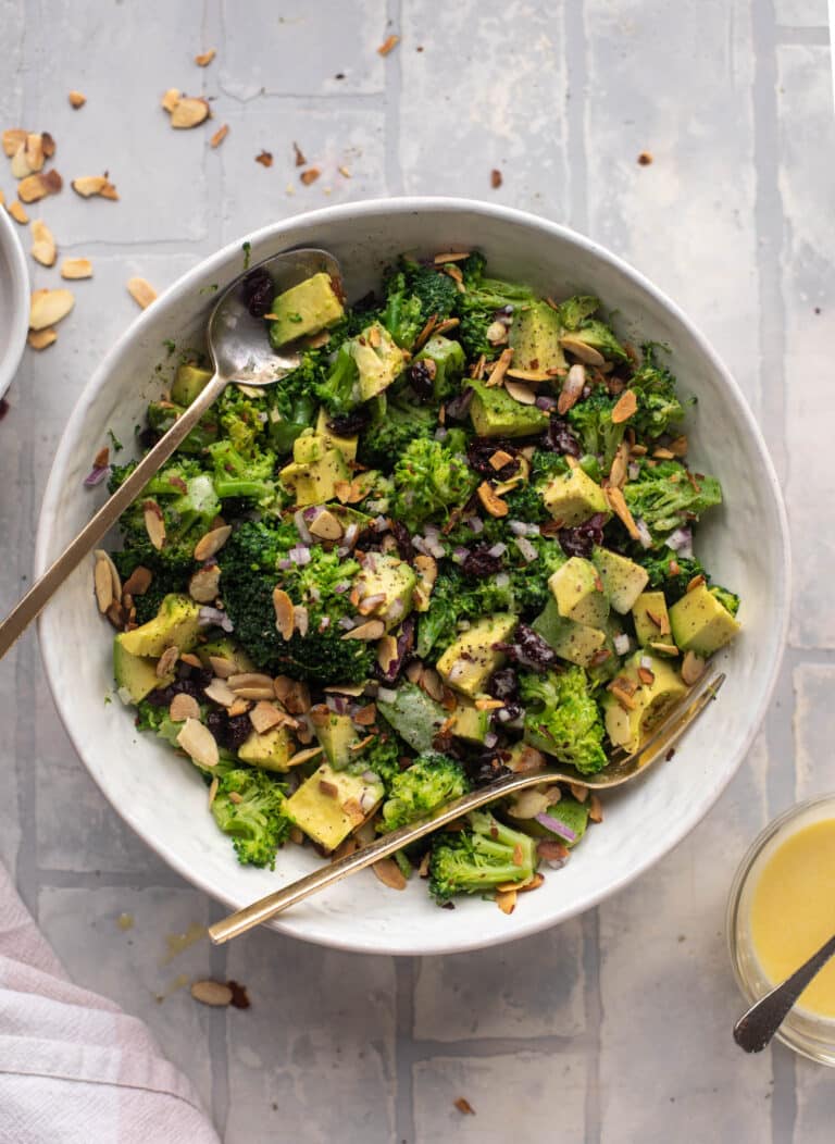 Winter Broccoli Crunch Salad with Citrus Dressing. - How Sweet Eats