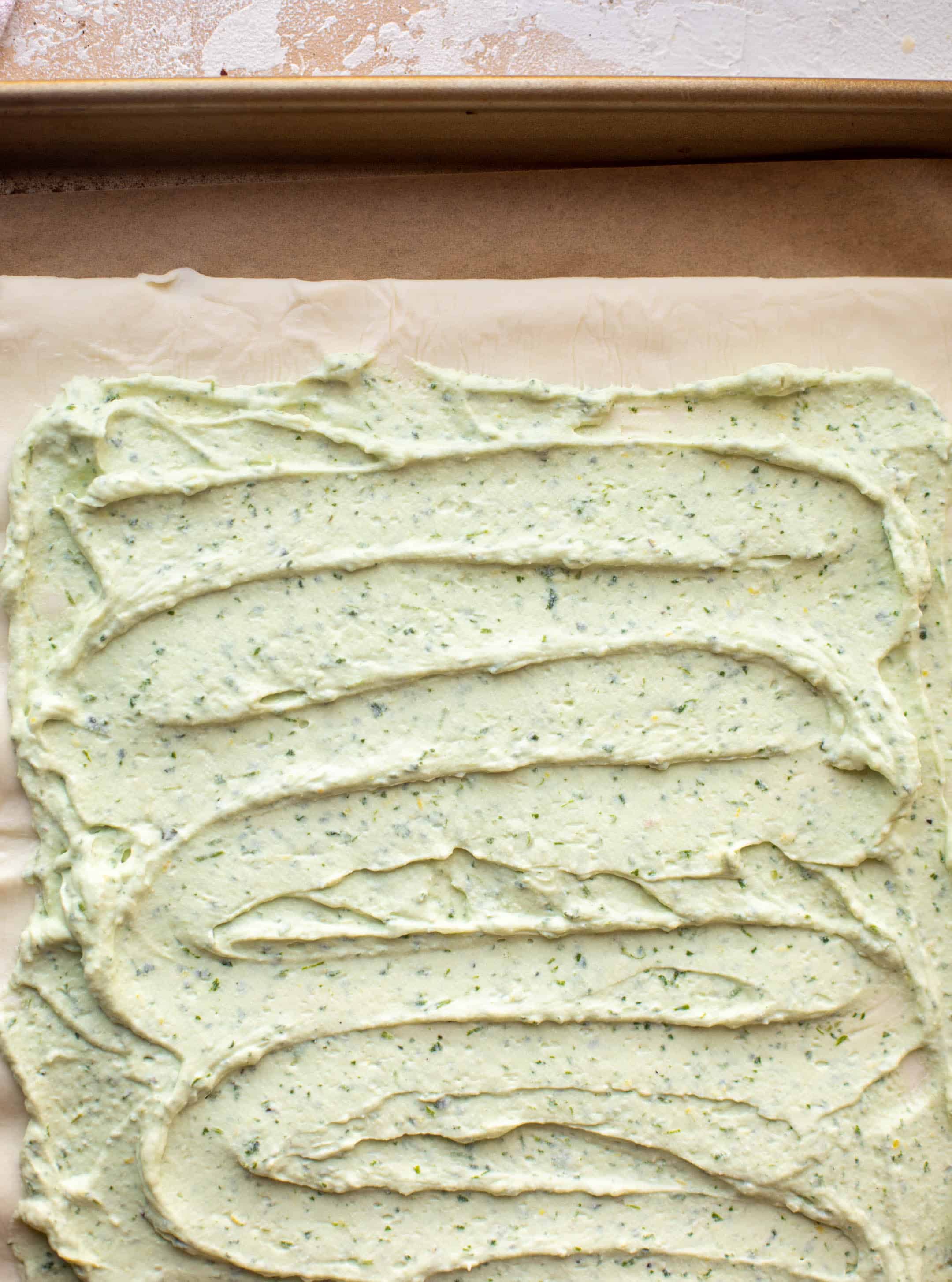 puff pastry with green goddess ricotta