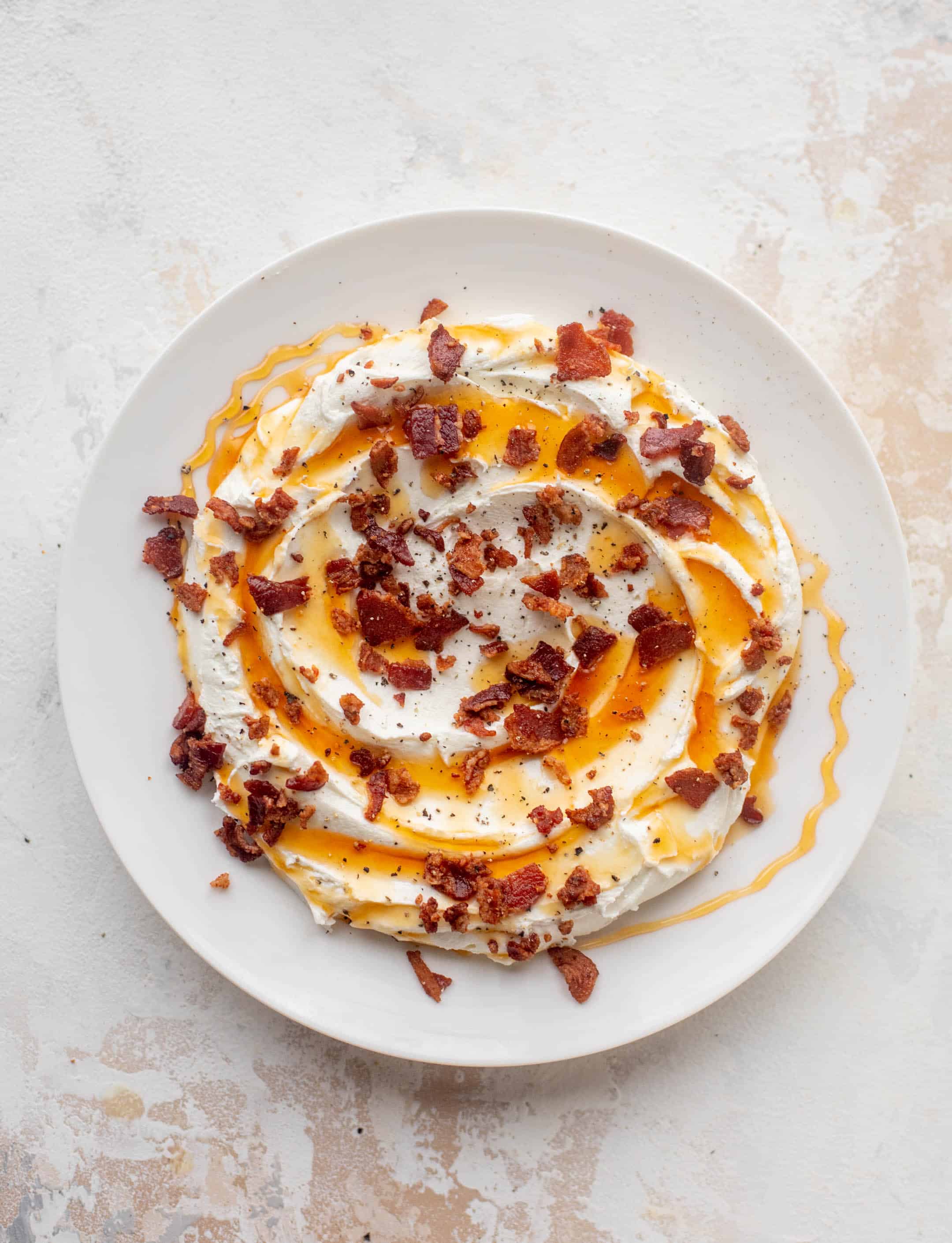 hot honey & bacon whipped goat cheese