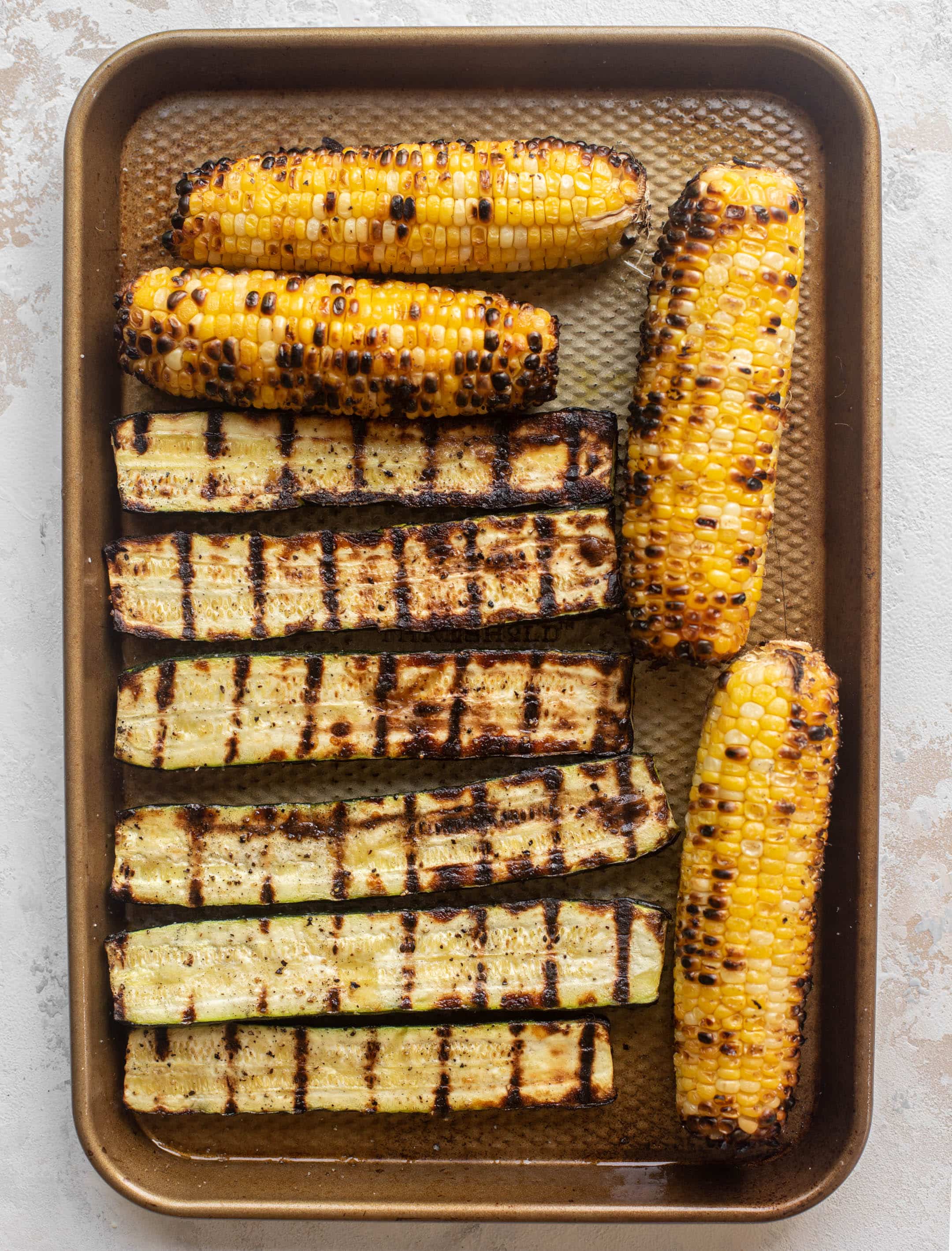grilled corn and zucchini
