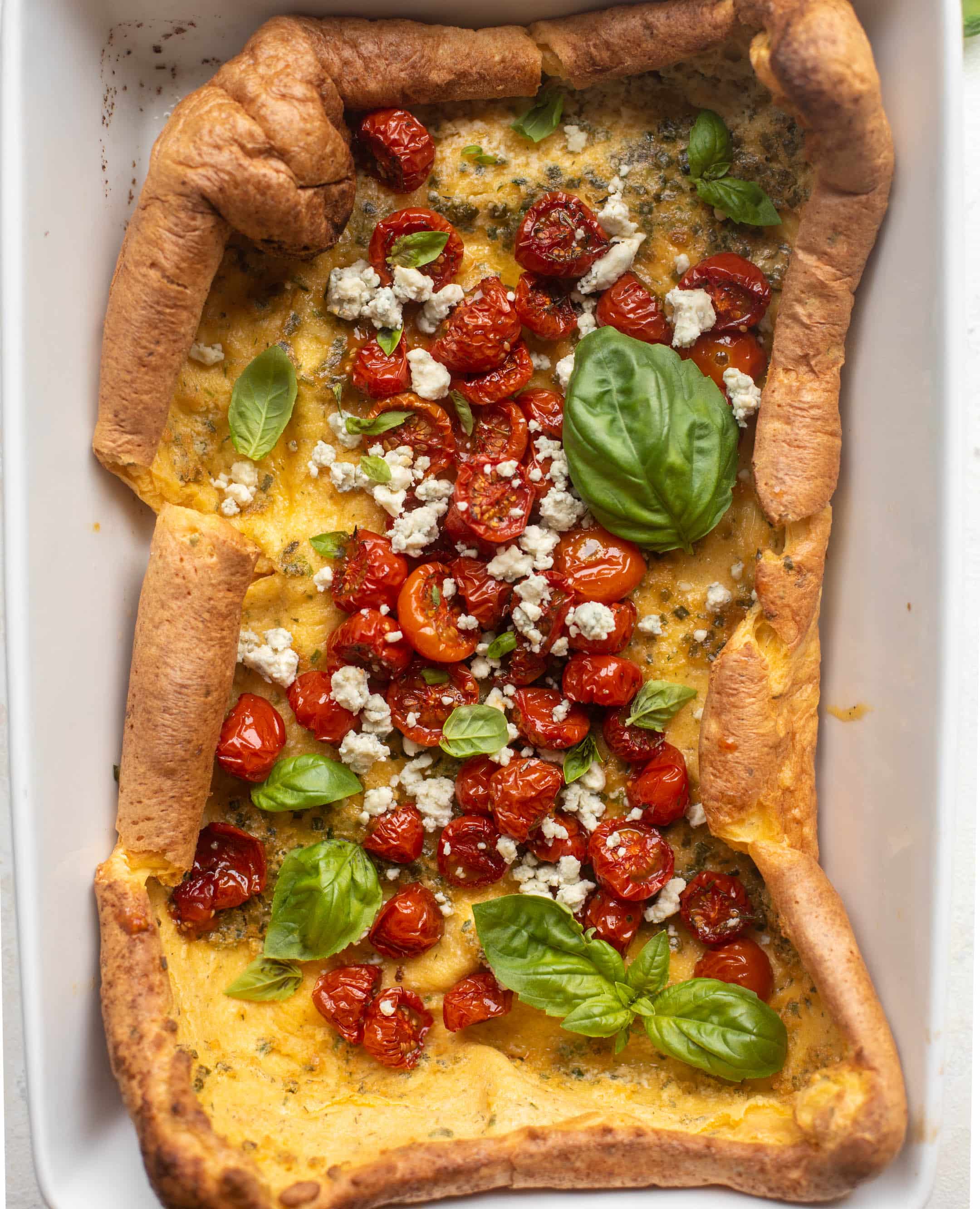 savory dutch baby with slow roasted tomatoes