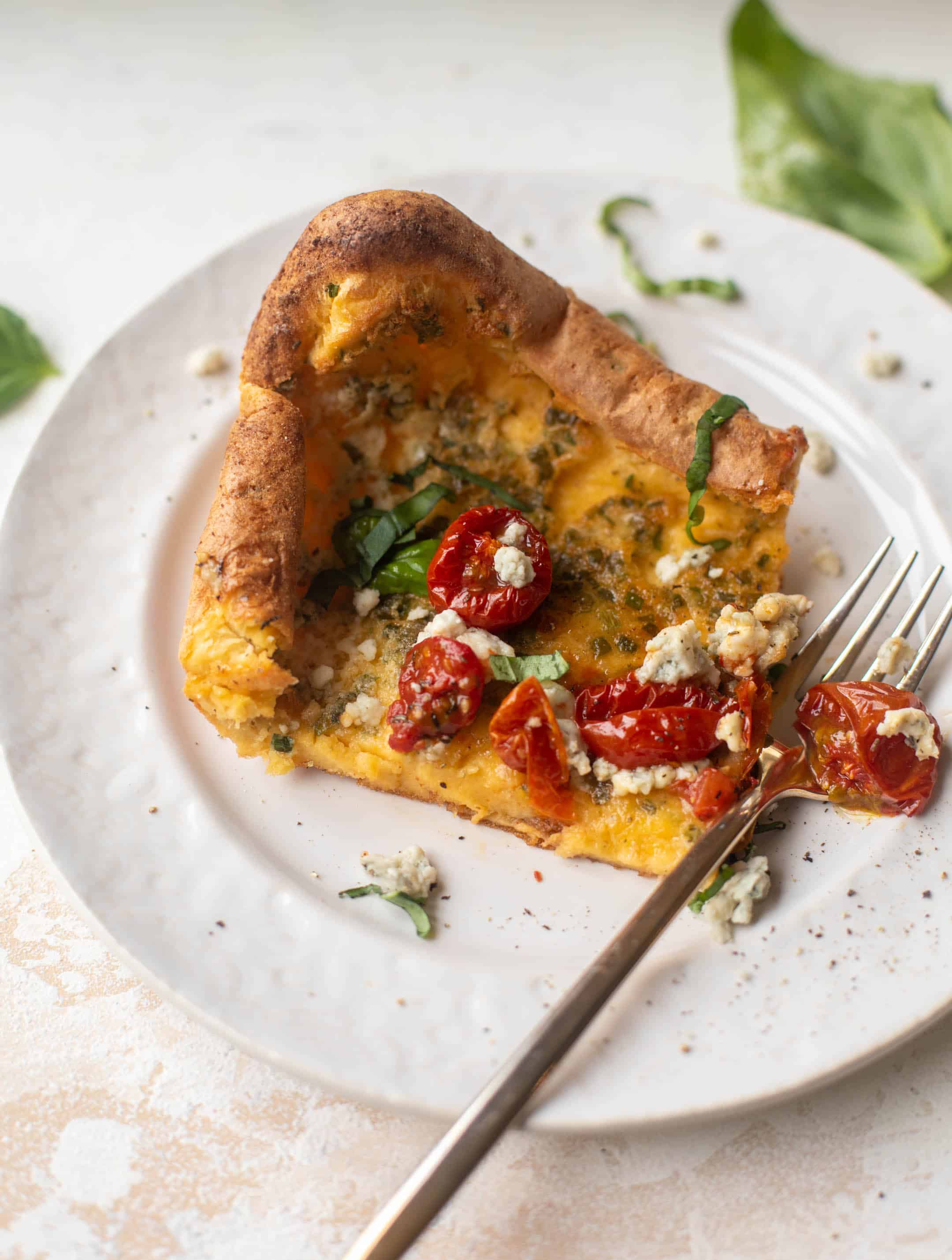 savory dutch baby with slow roasted tomatoes
