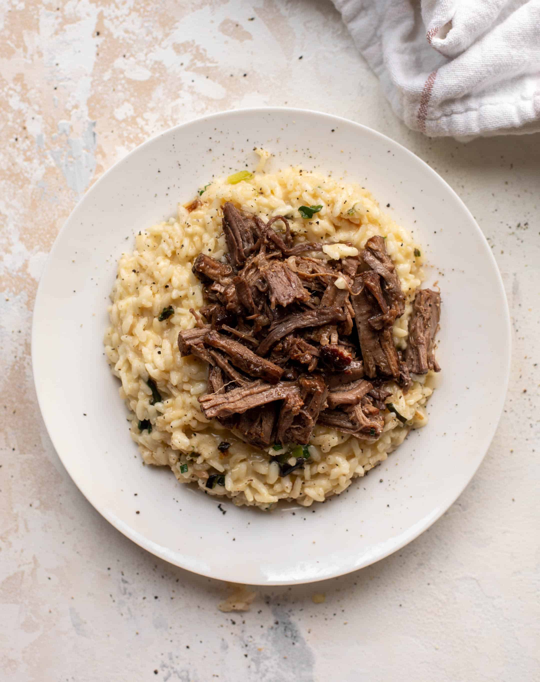 braised short ribs with charred scallion risotto