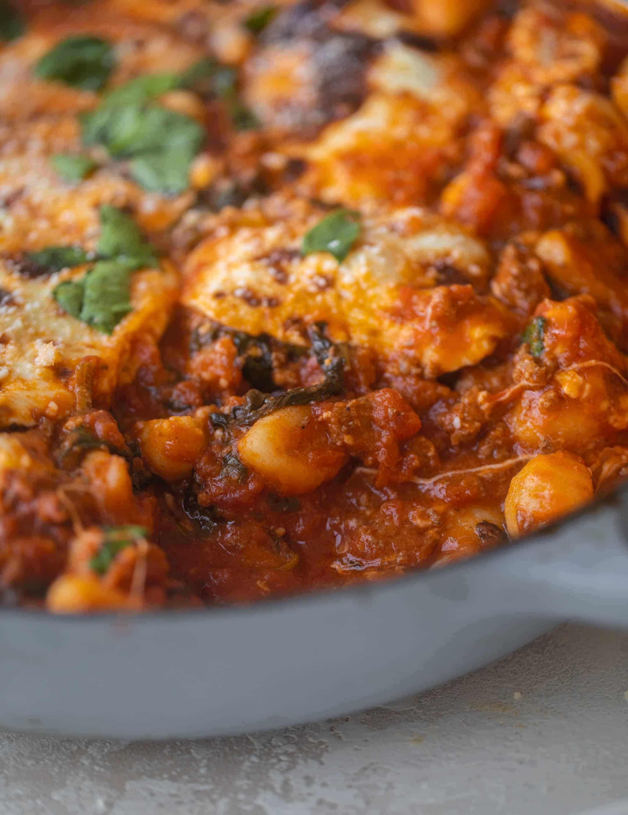 weeknight spinach baked gnocchi