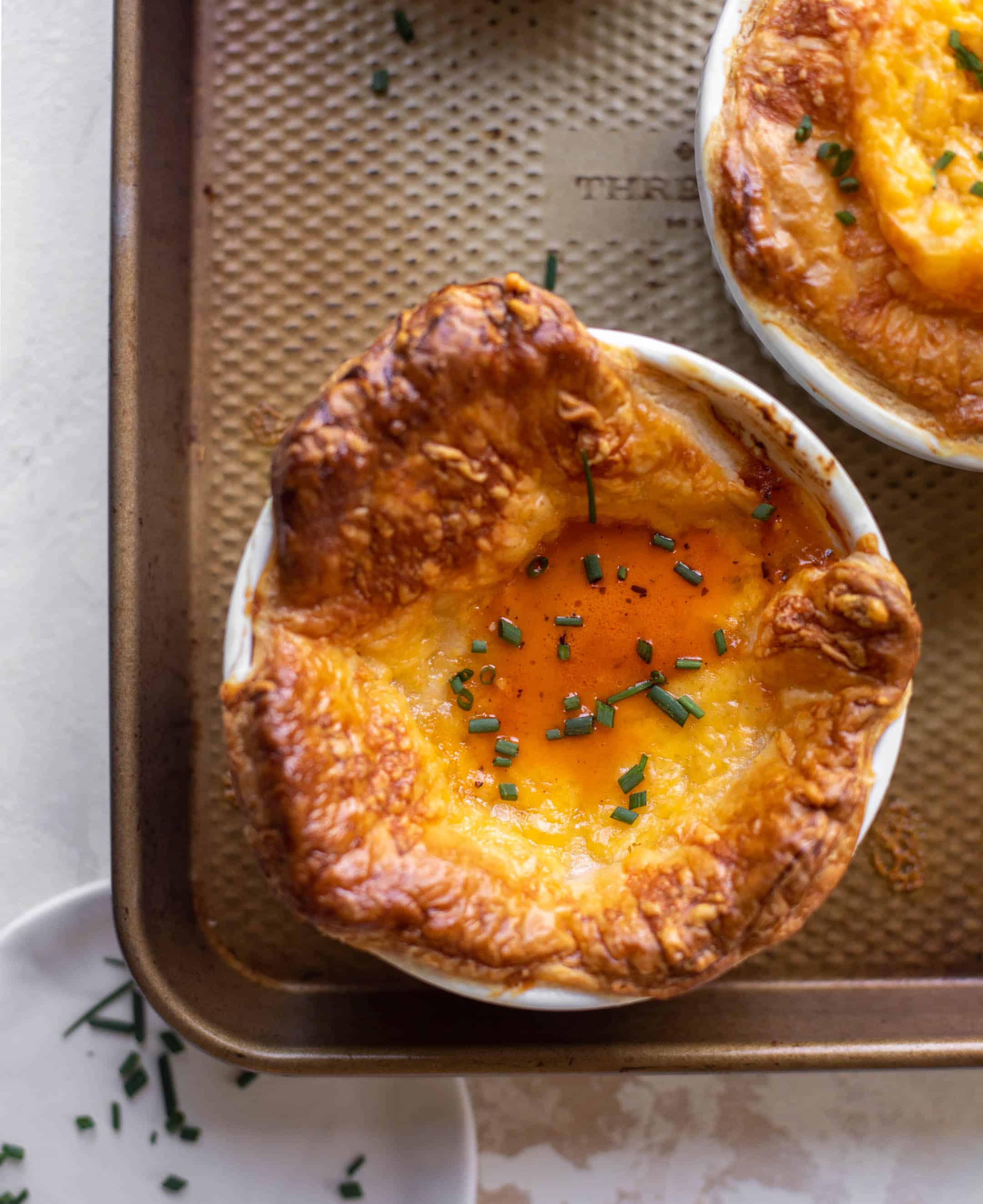 tomato soup pot pies with cheddar puff pastry