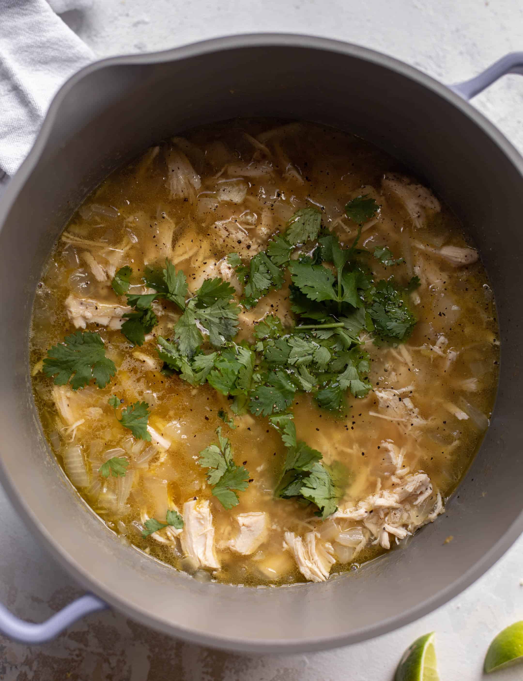 ginger lime chicken soup with cilantro rice