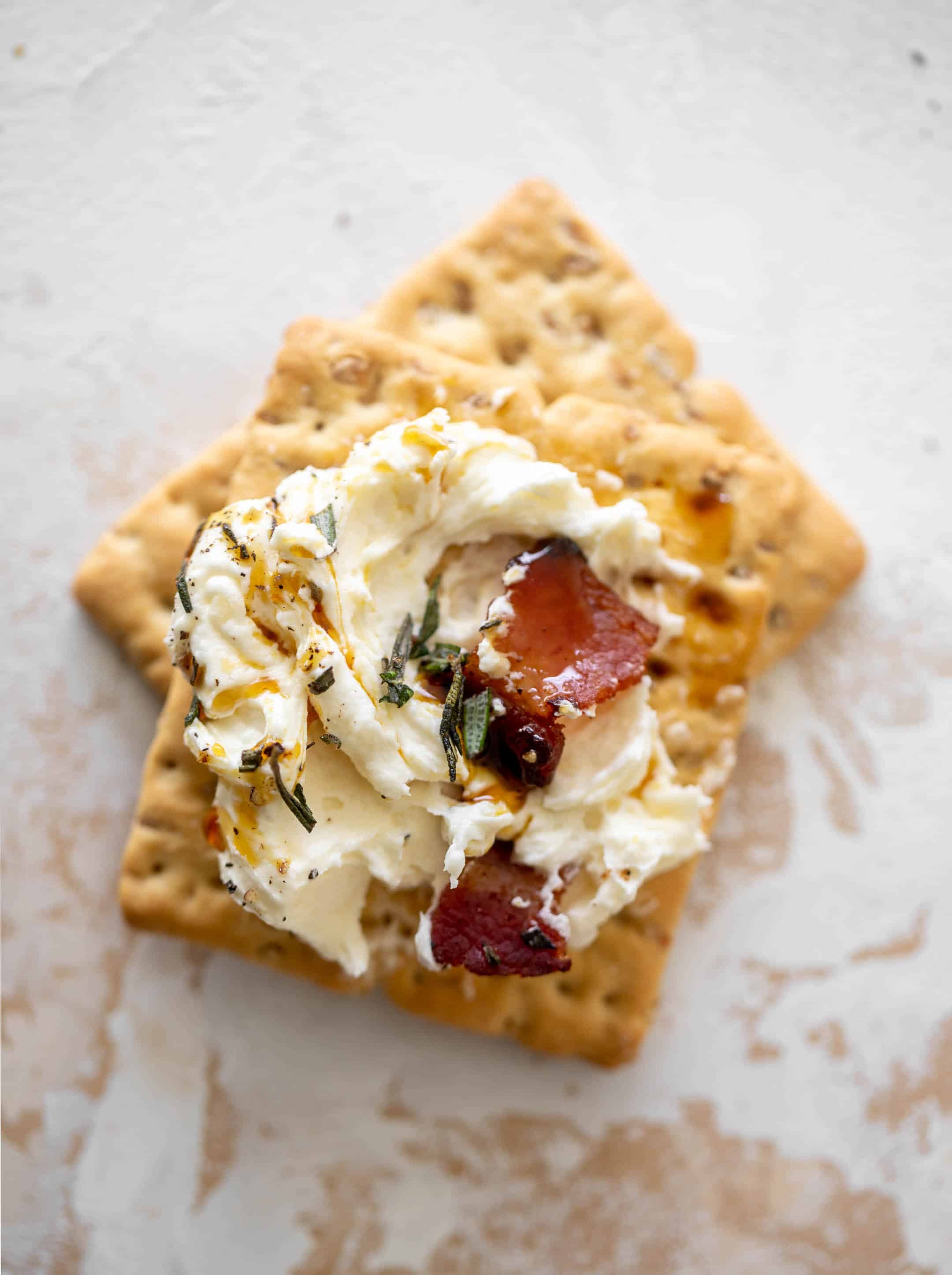 whipped brie cheese with rosemary bacon