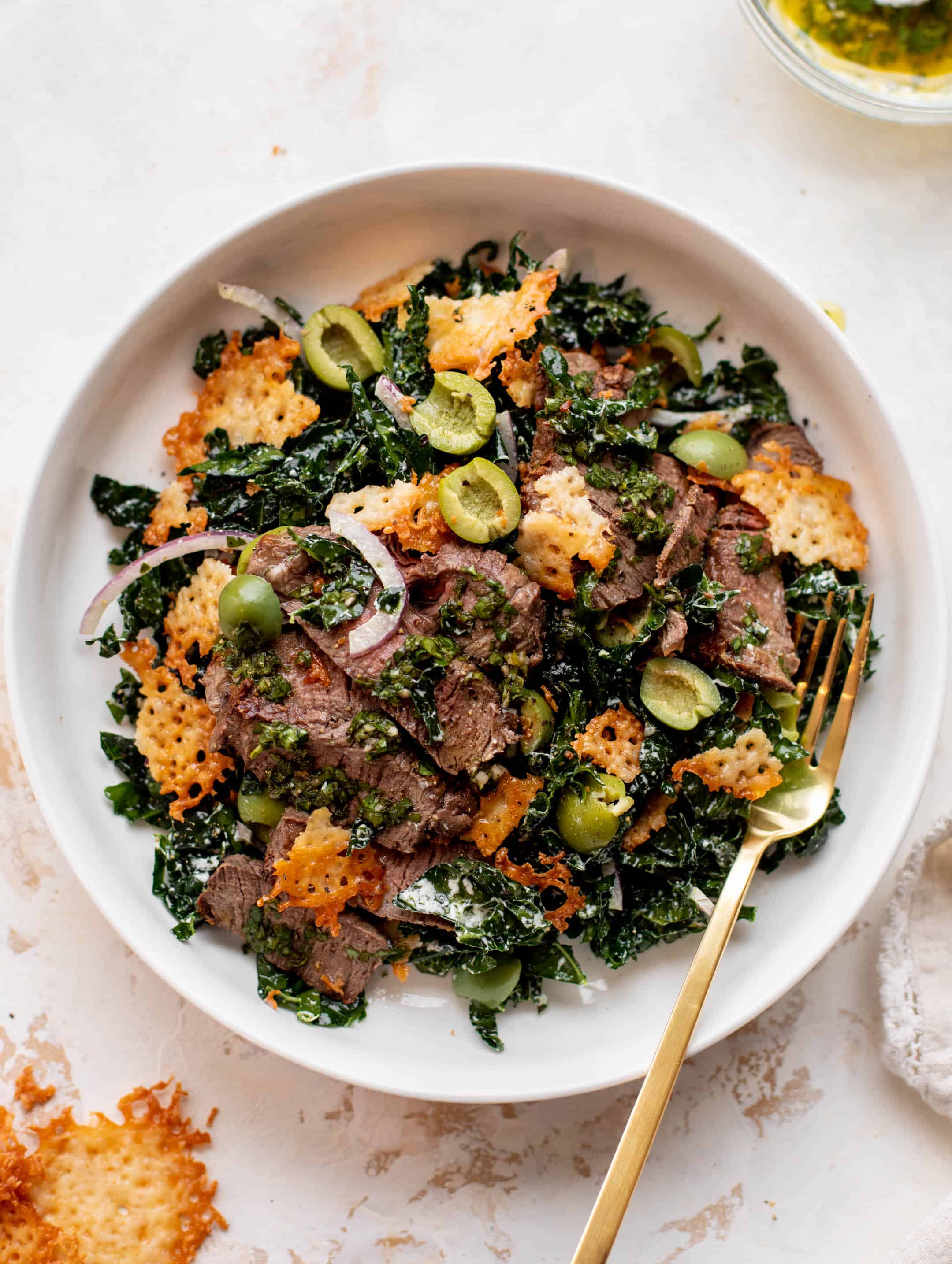 chimichurri kale steak salad