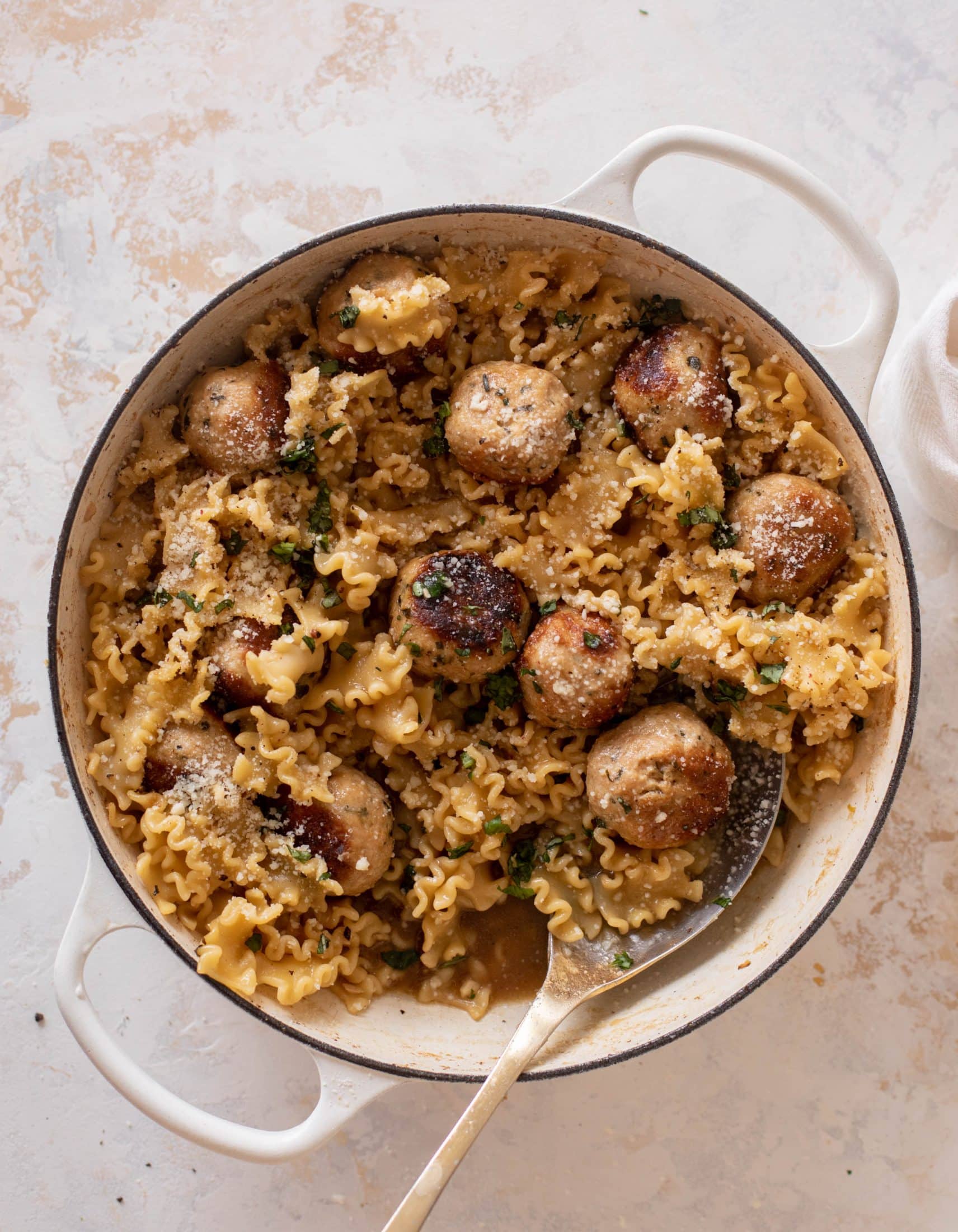 Chicken Meatballs and Noodles