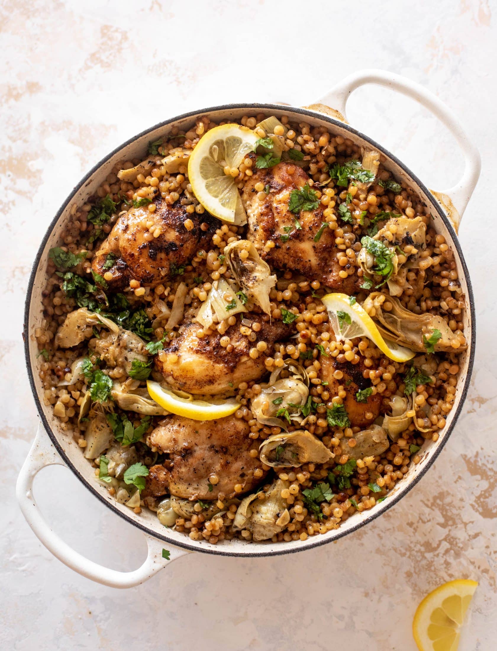 one pan chicken artichoke couscous
