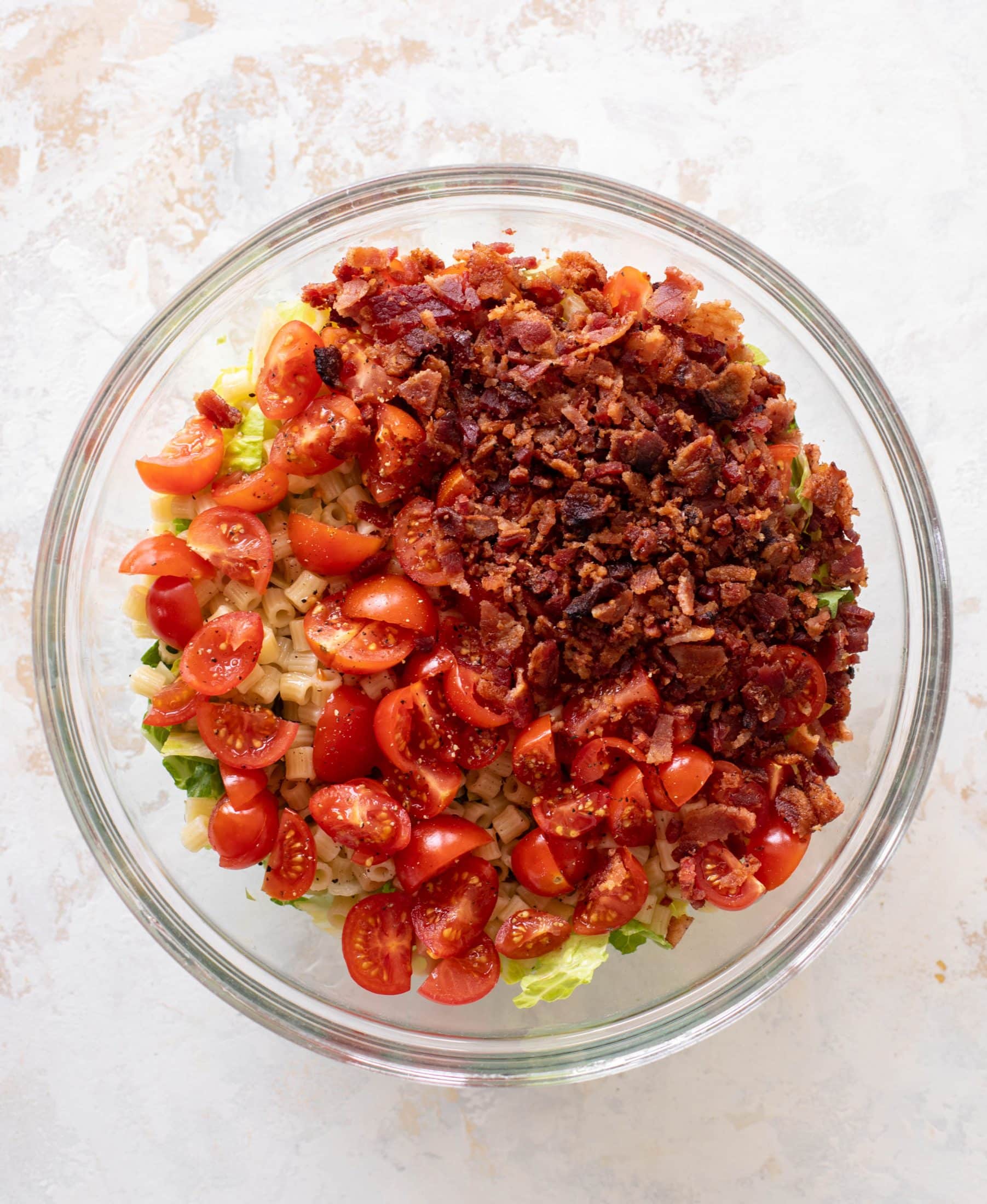 chopped BLT tiny pasta salad