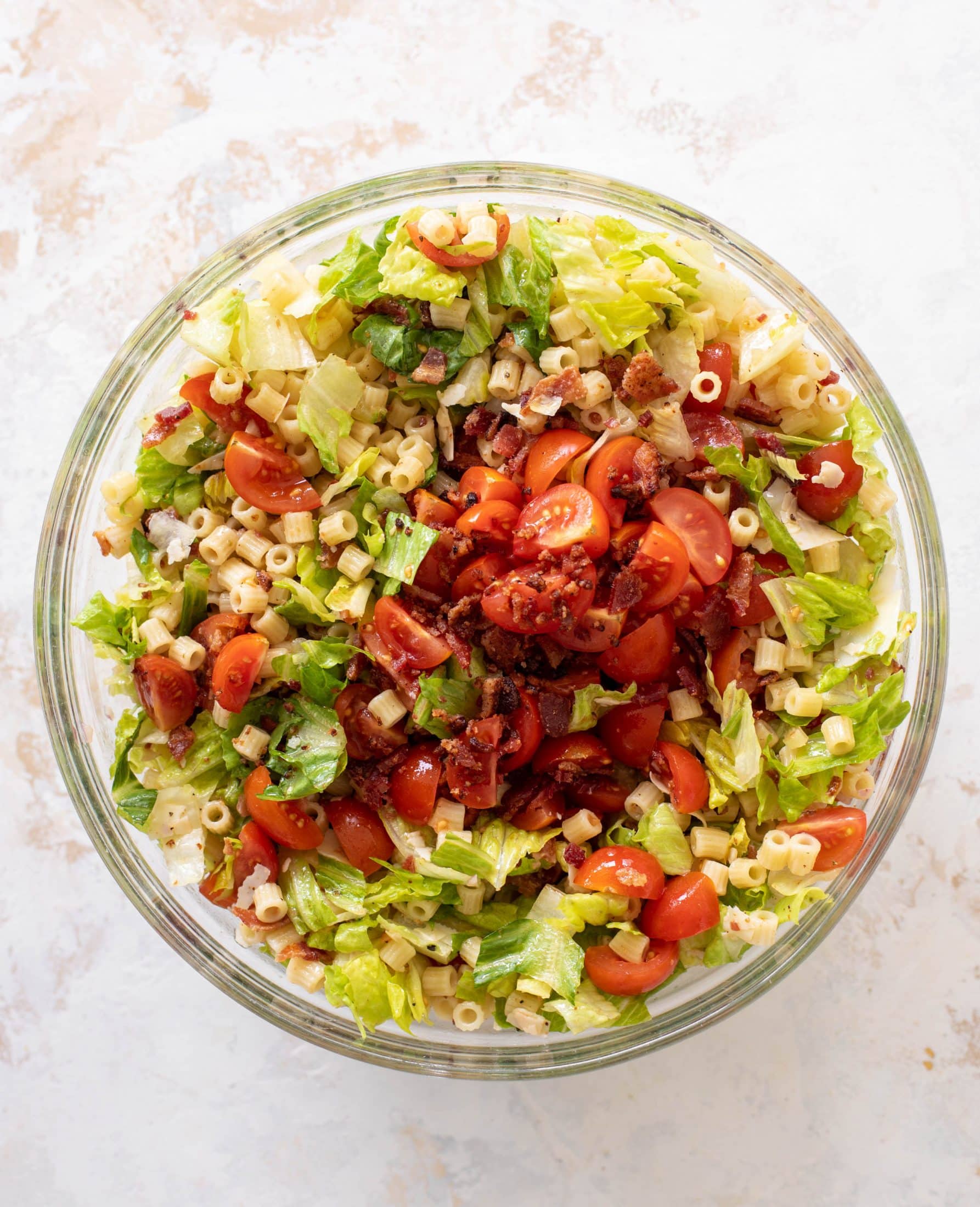chopped BLT tiny pasta salad