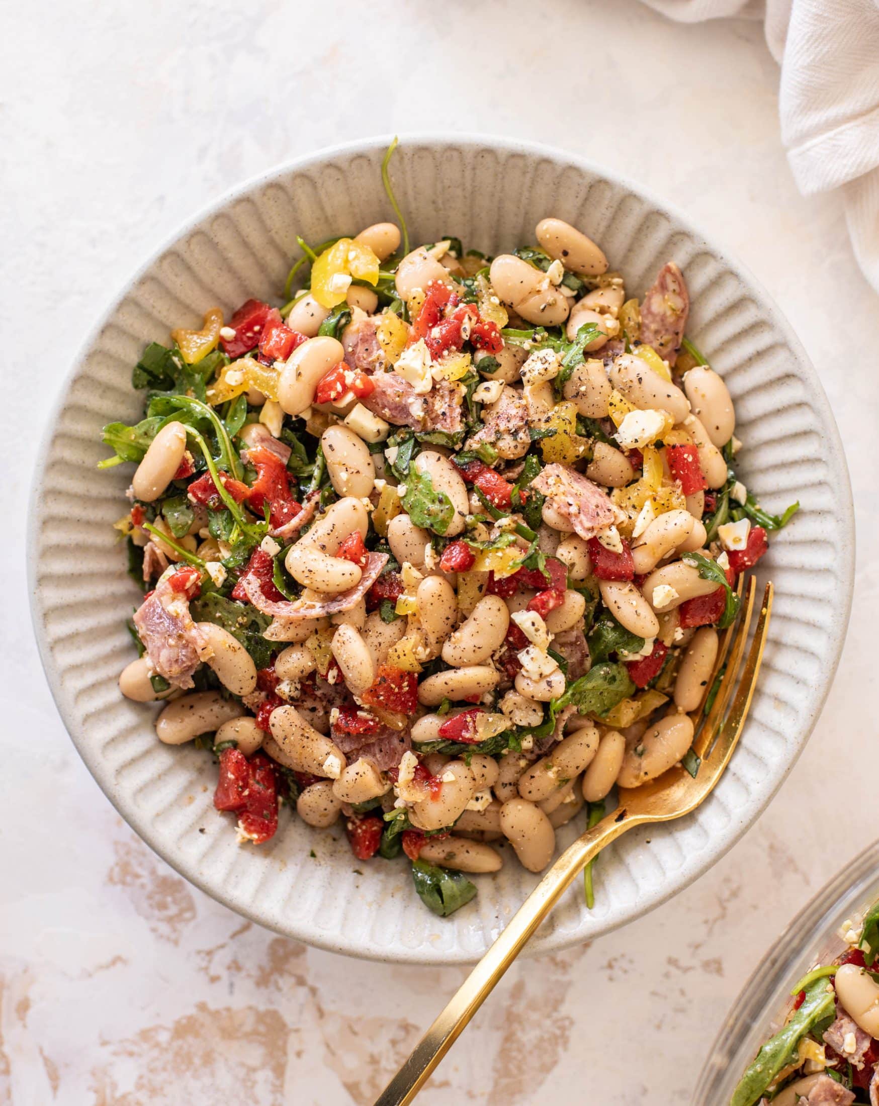 summer salami white bean salad