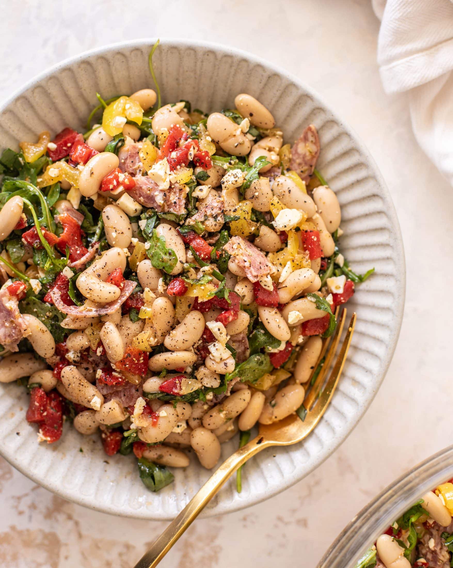 summer salami white bean salad
