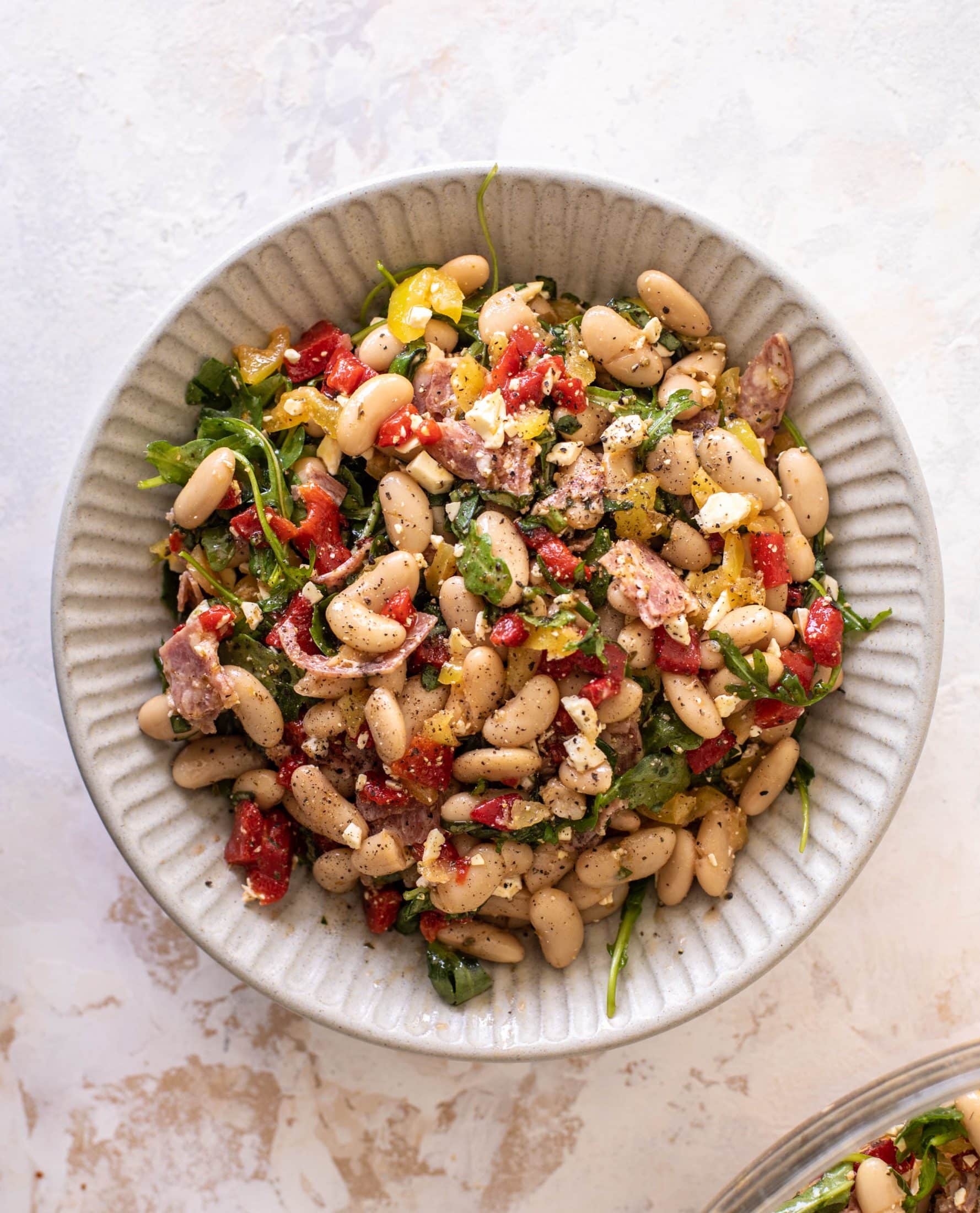 summer salami white bean salad
