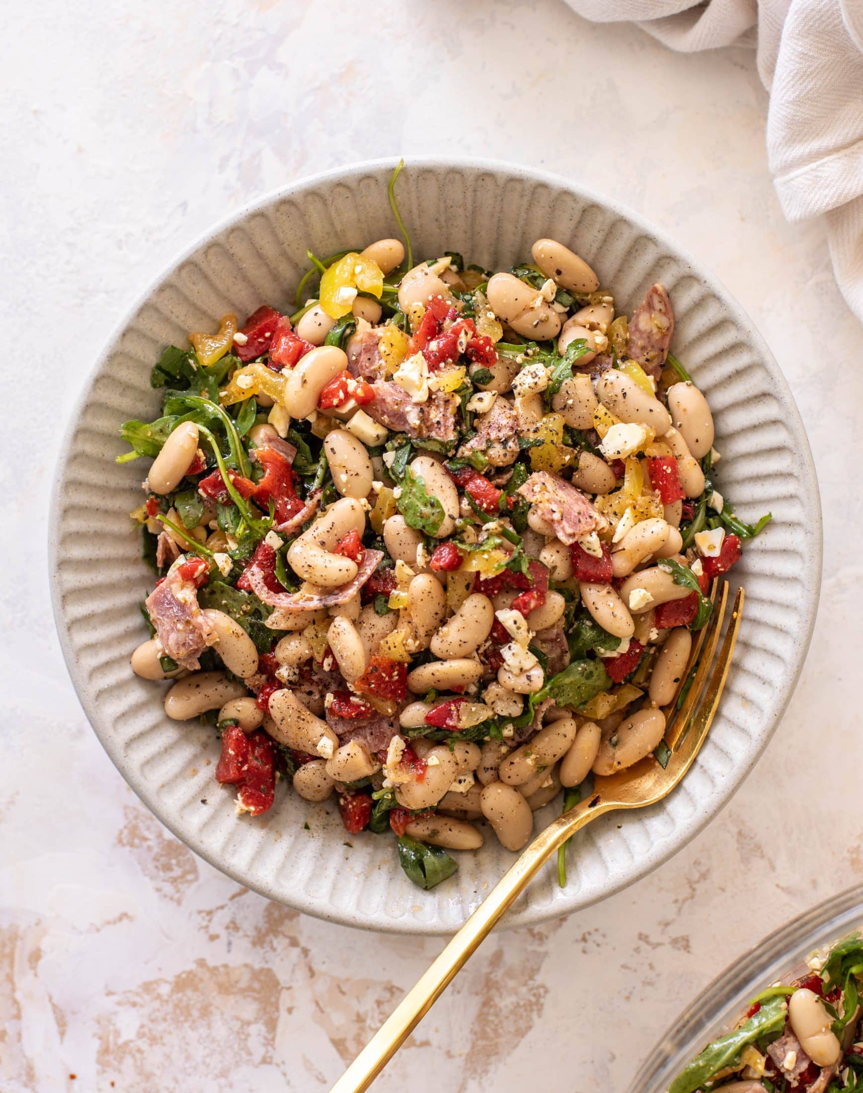 summer salami white bean salad