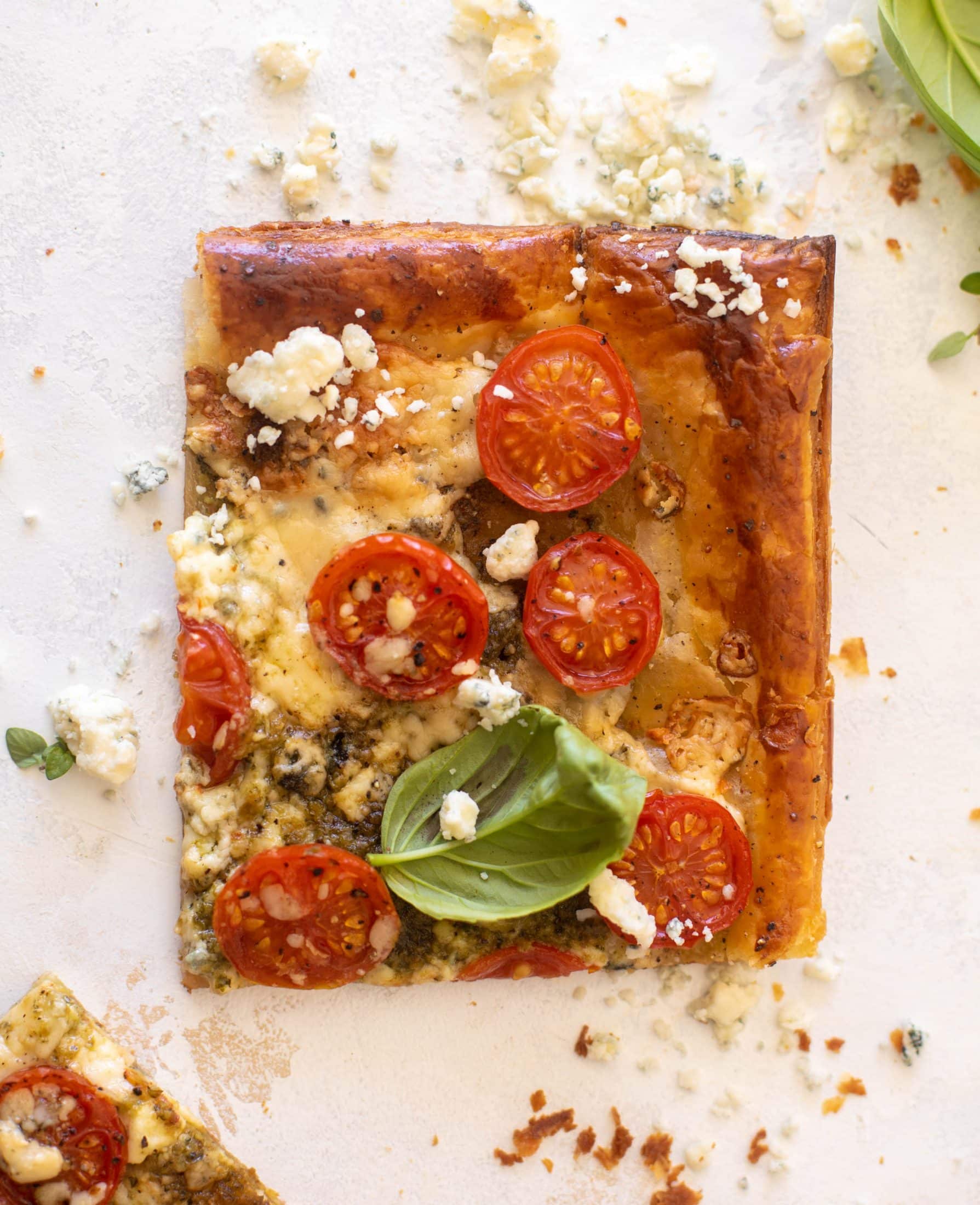 tomato basil blue cheese tart