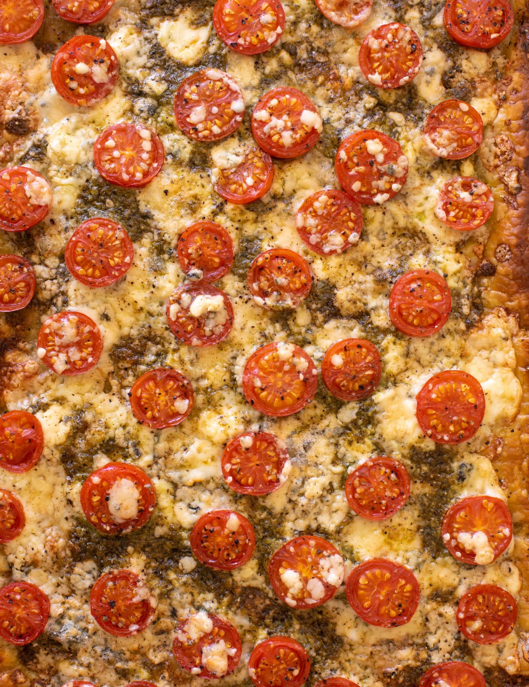 tomato basil blue cheese tart