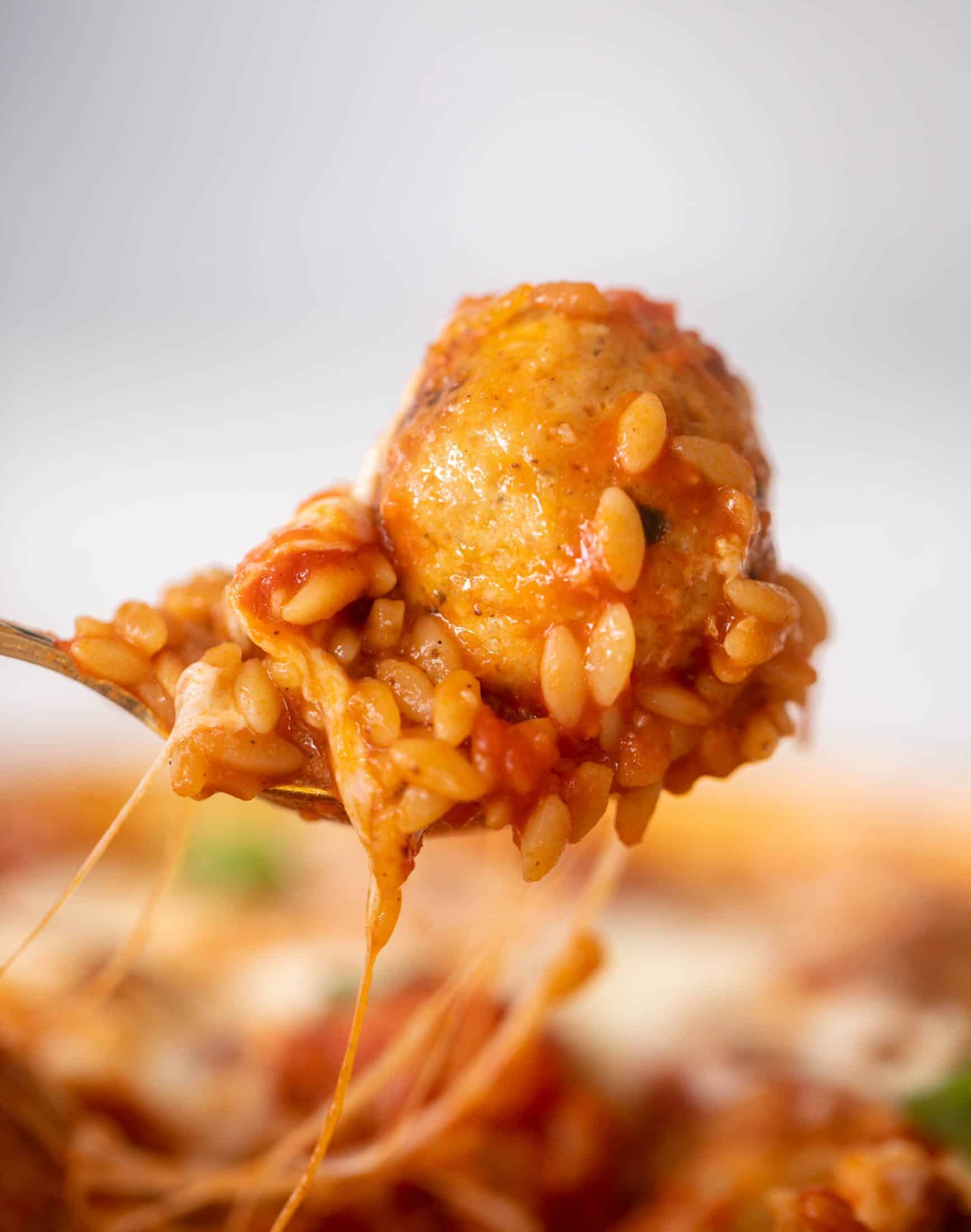 one pot chicken parm meatballs and orzo