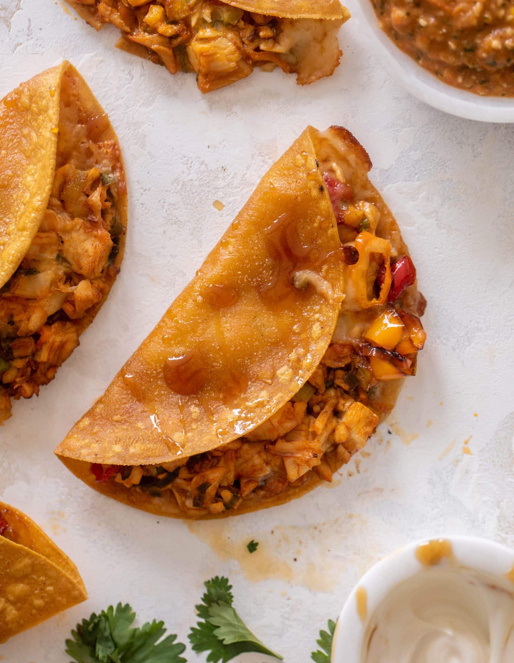 baked hot honey chicken tacos