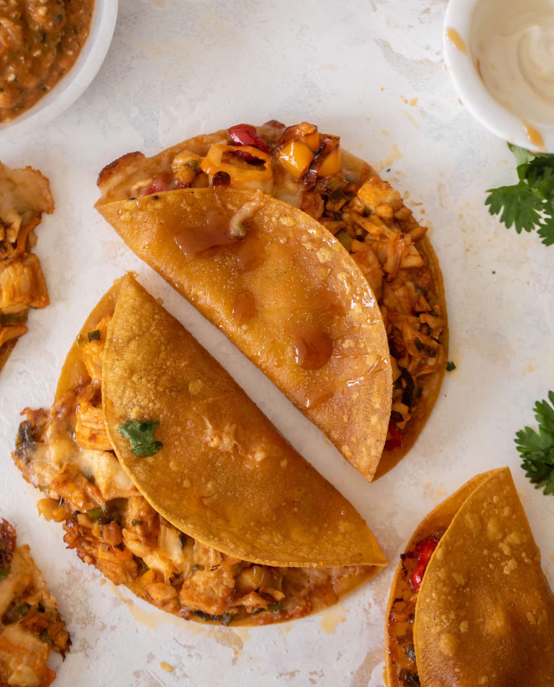 baked hot honey chicken tacos