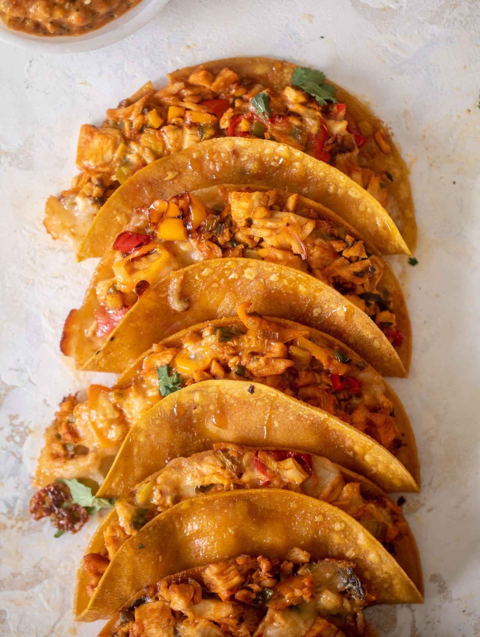 baked hot honey chicken tacos