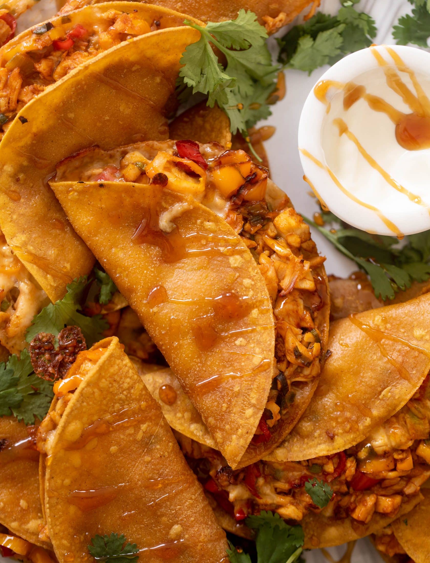baked hot honey chicken tacos