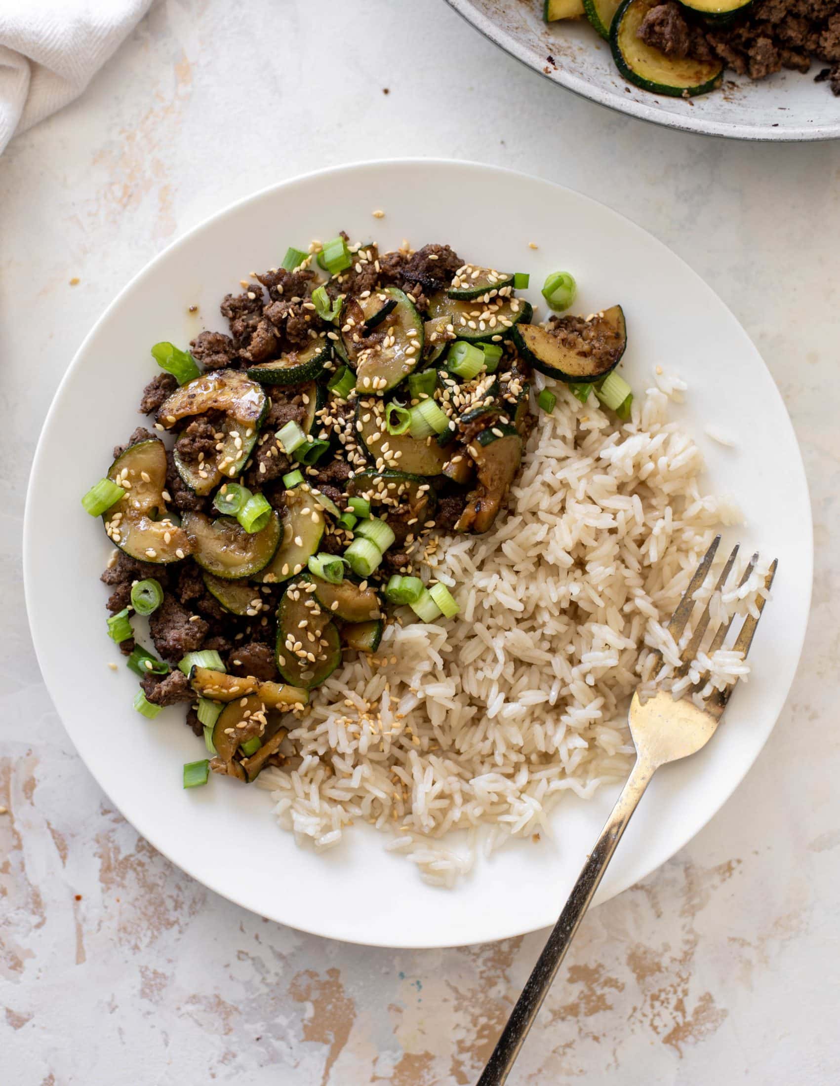 sesame beef zucchini stir fry