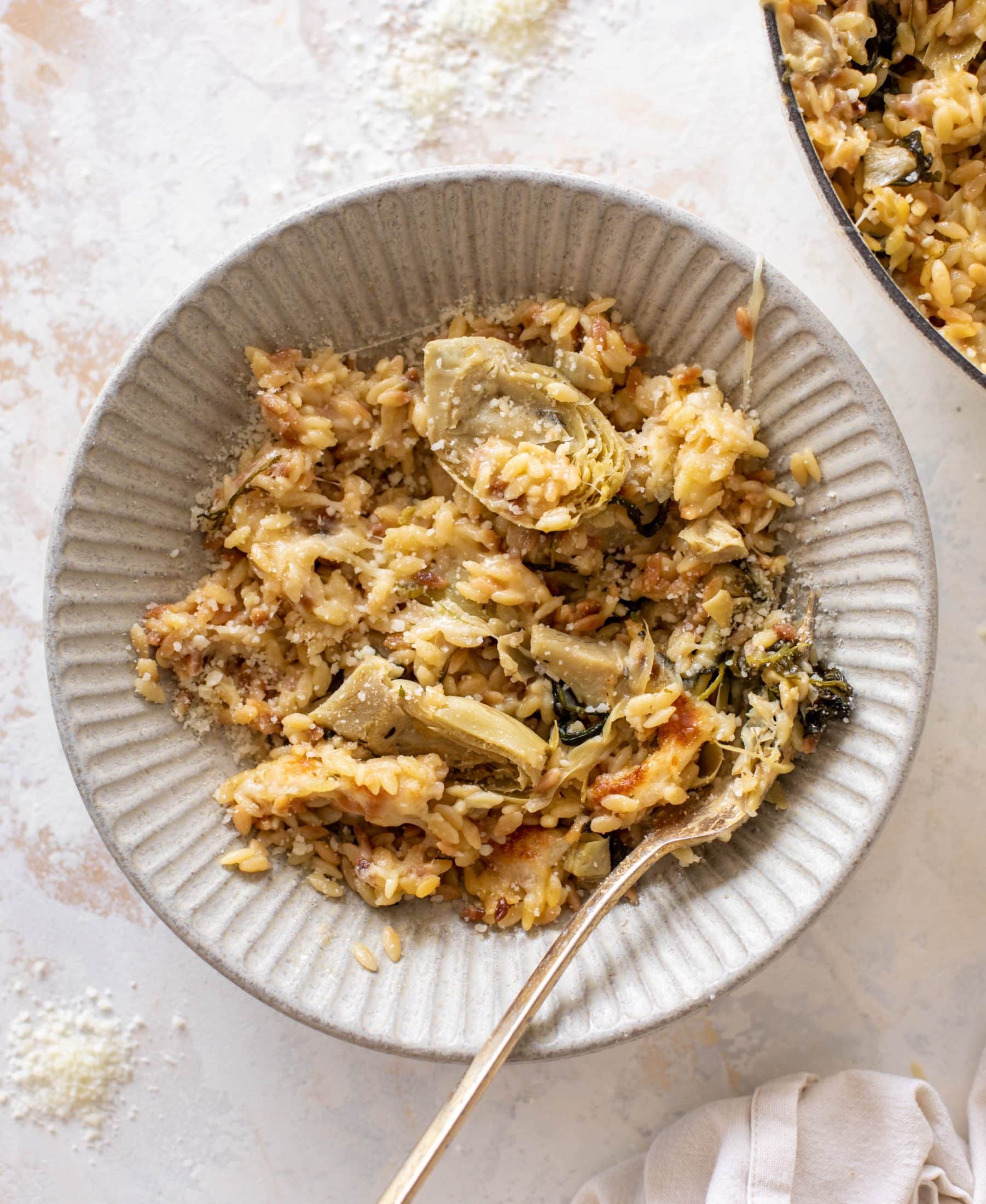 one pot spinach artichoke orzo