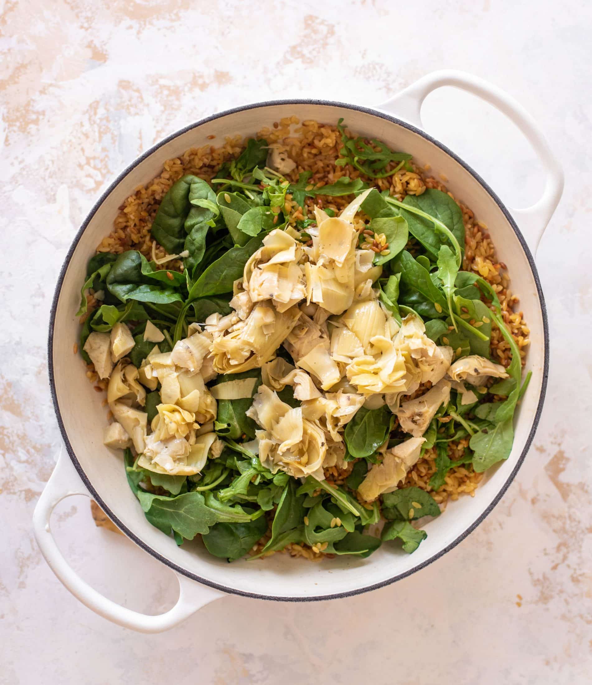 one pot spinach artichoke orzo