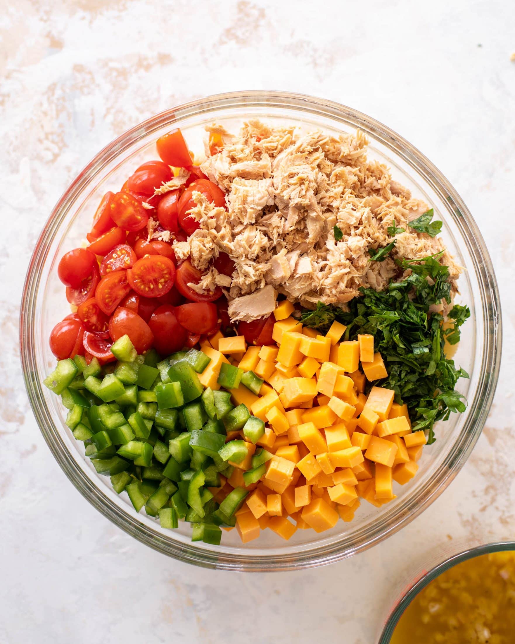 lunchtime tuna cheddar pasta salad