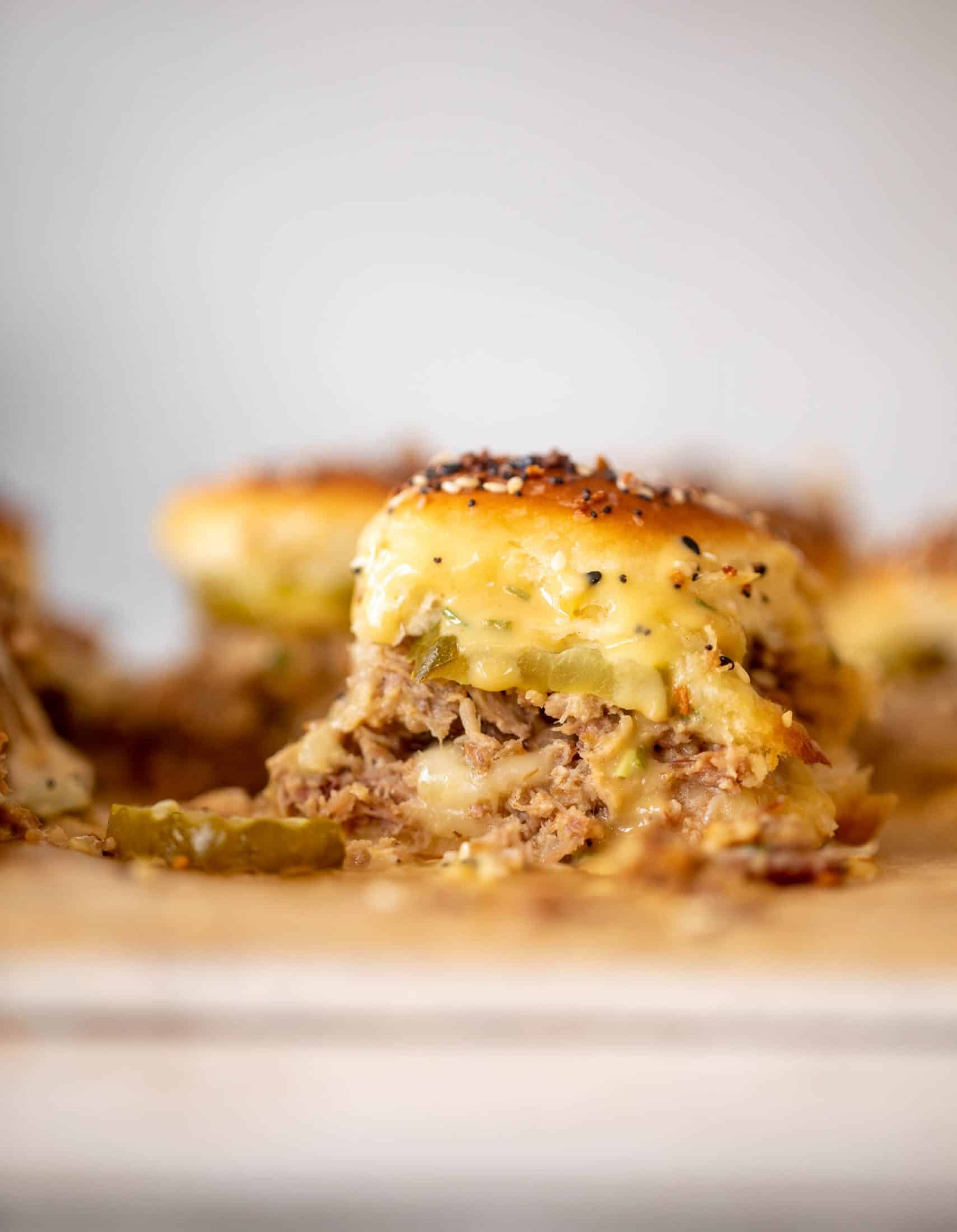 maple dijon pulled pork sliders