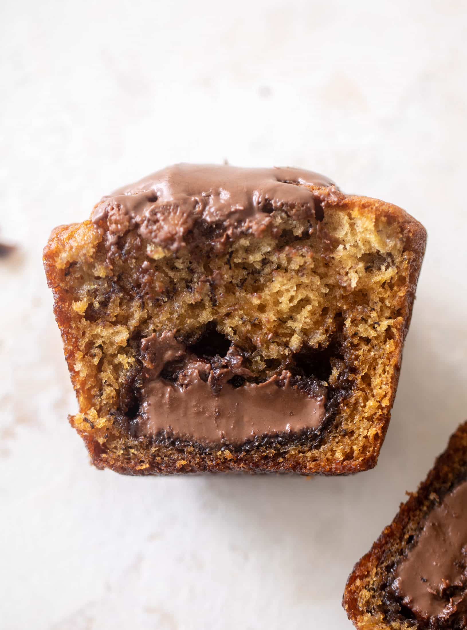 nutella stuffed banana muffins