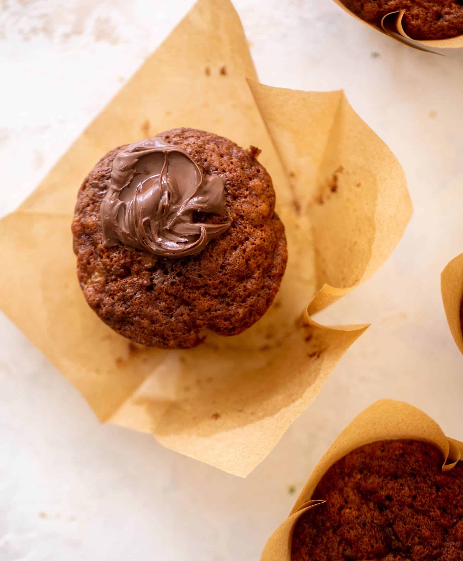 nutella stuffed banana muffins