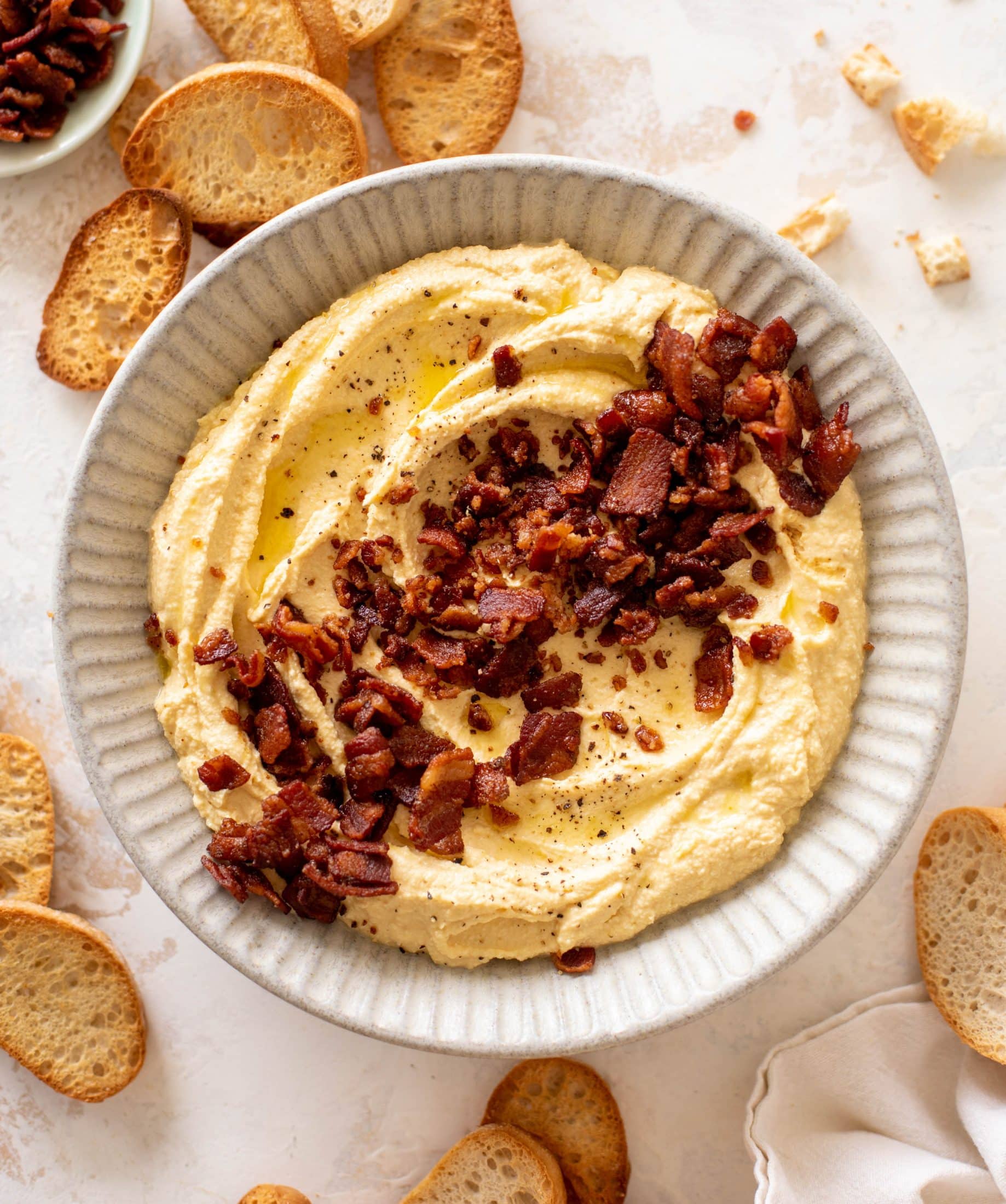 pumpkin whipped feta with candied chipotle bacon