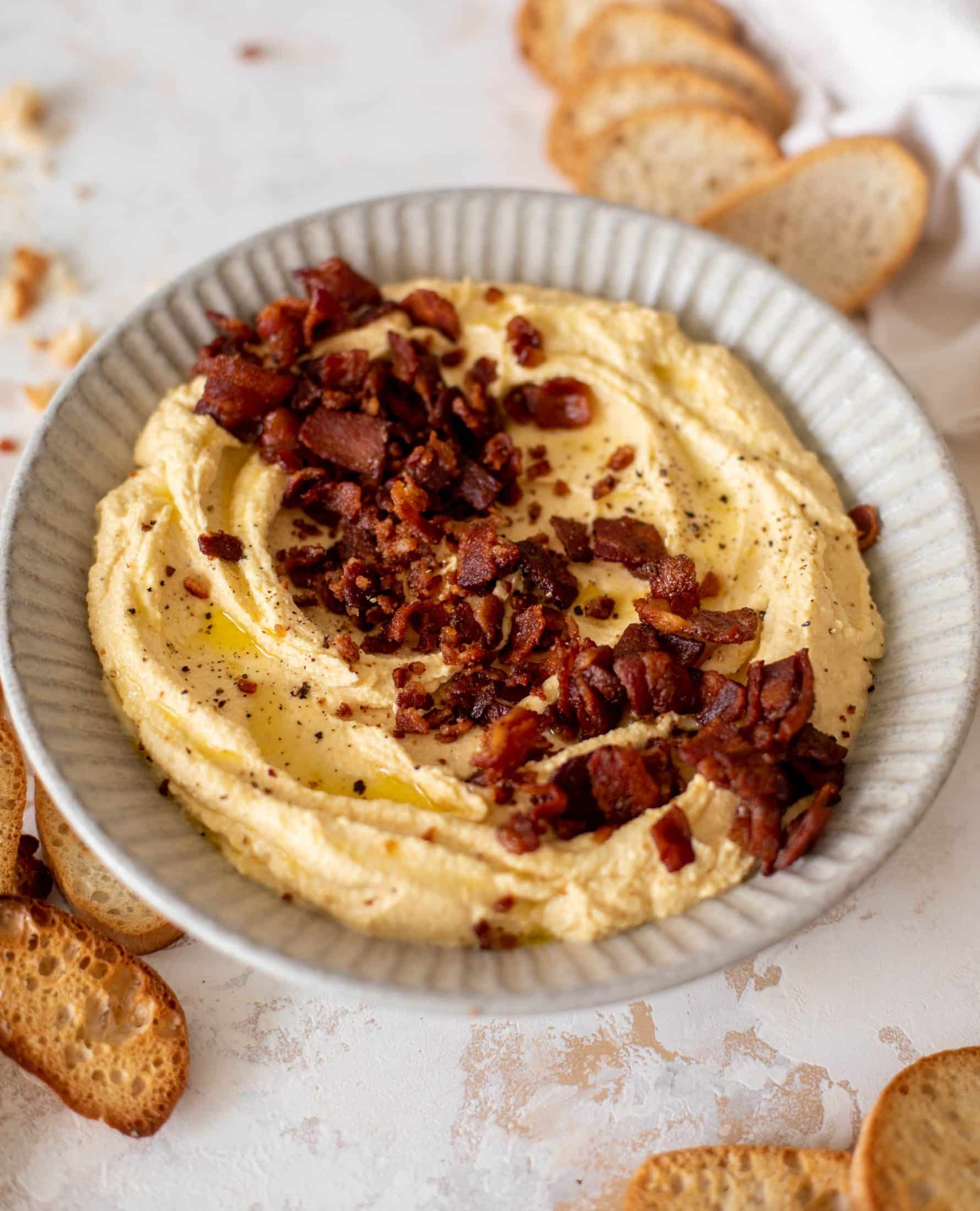 pumpkin whipped feta with candied chipotle bacon