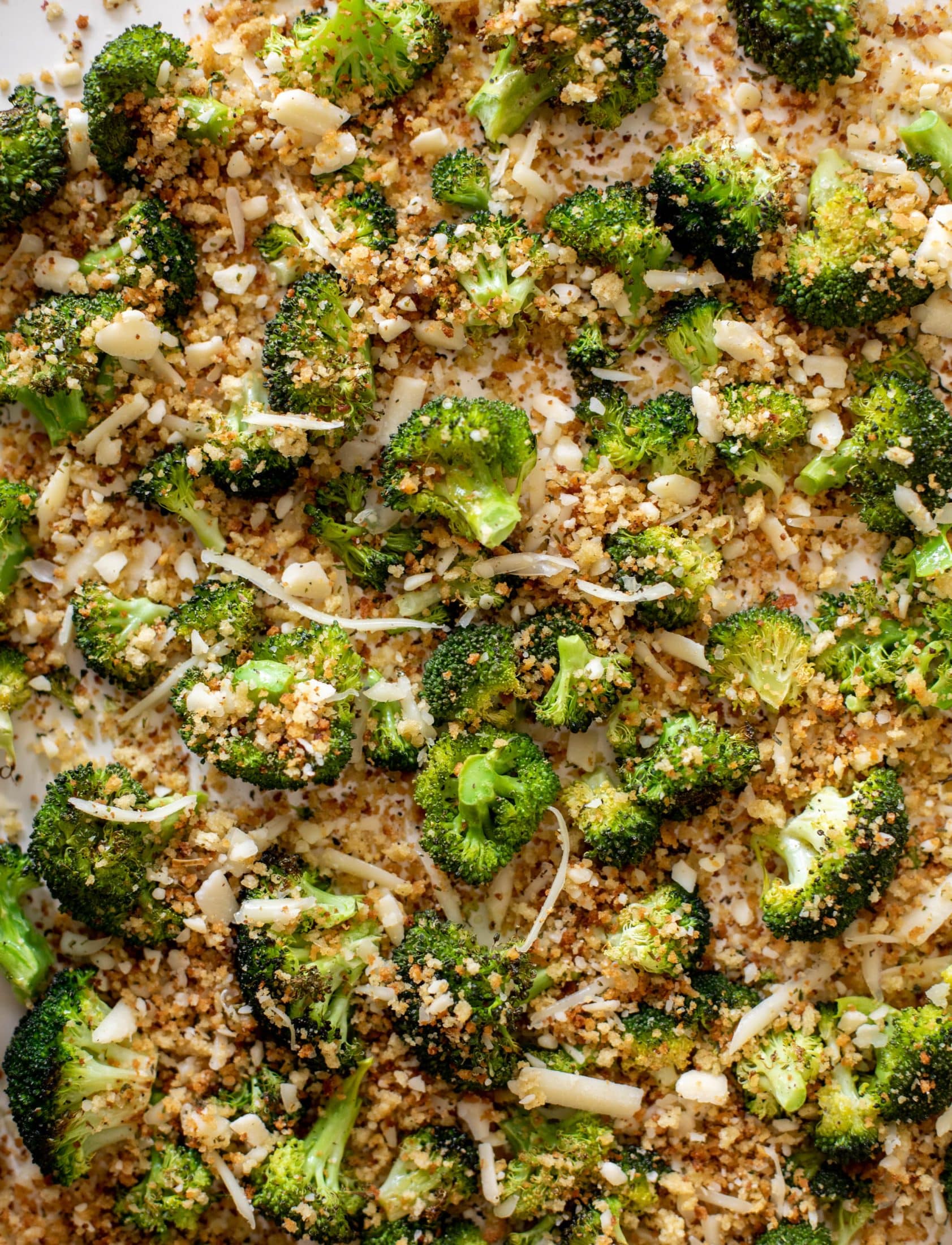 roasted broccoli with cheddar breadcrumbs