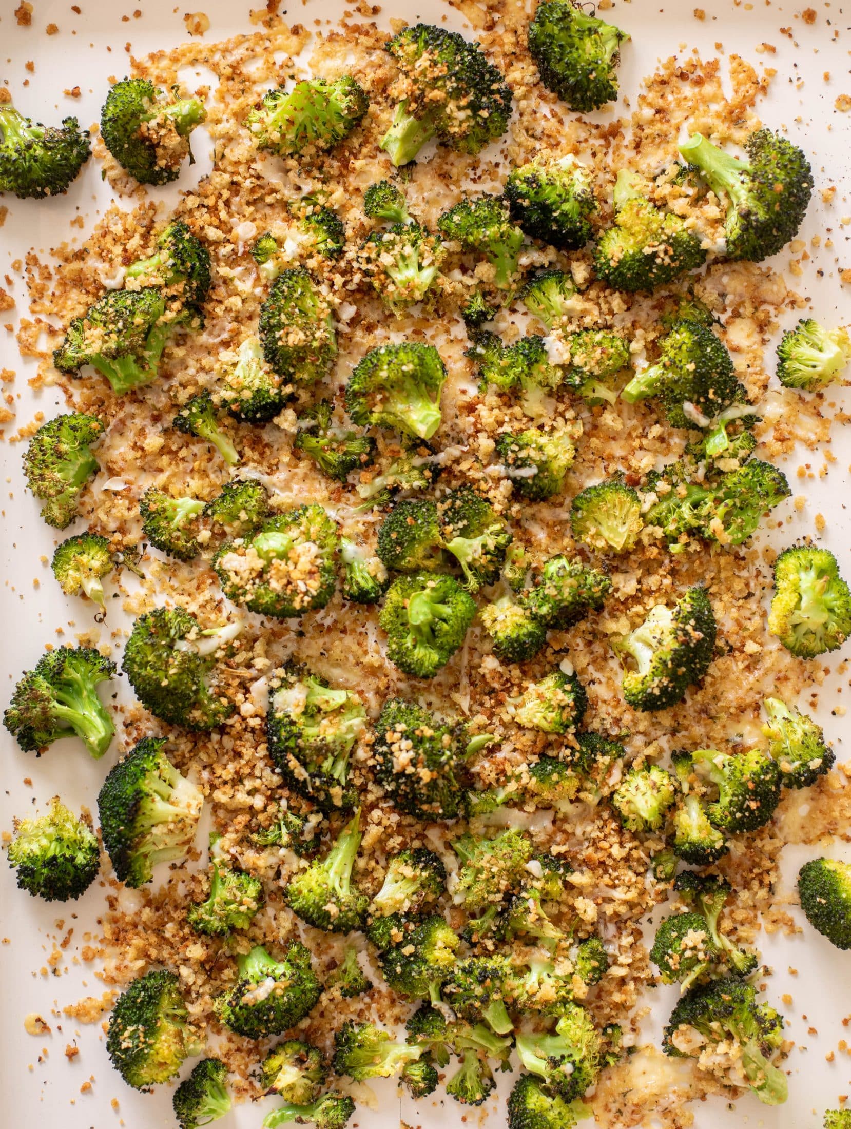 roasted broccoli with cheddar breadcrumbs