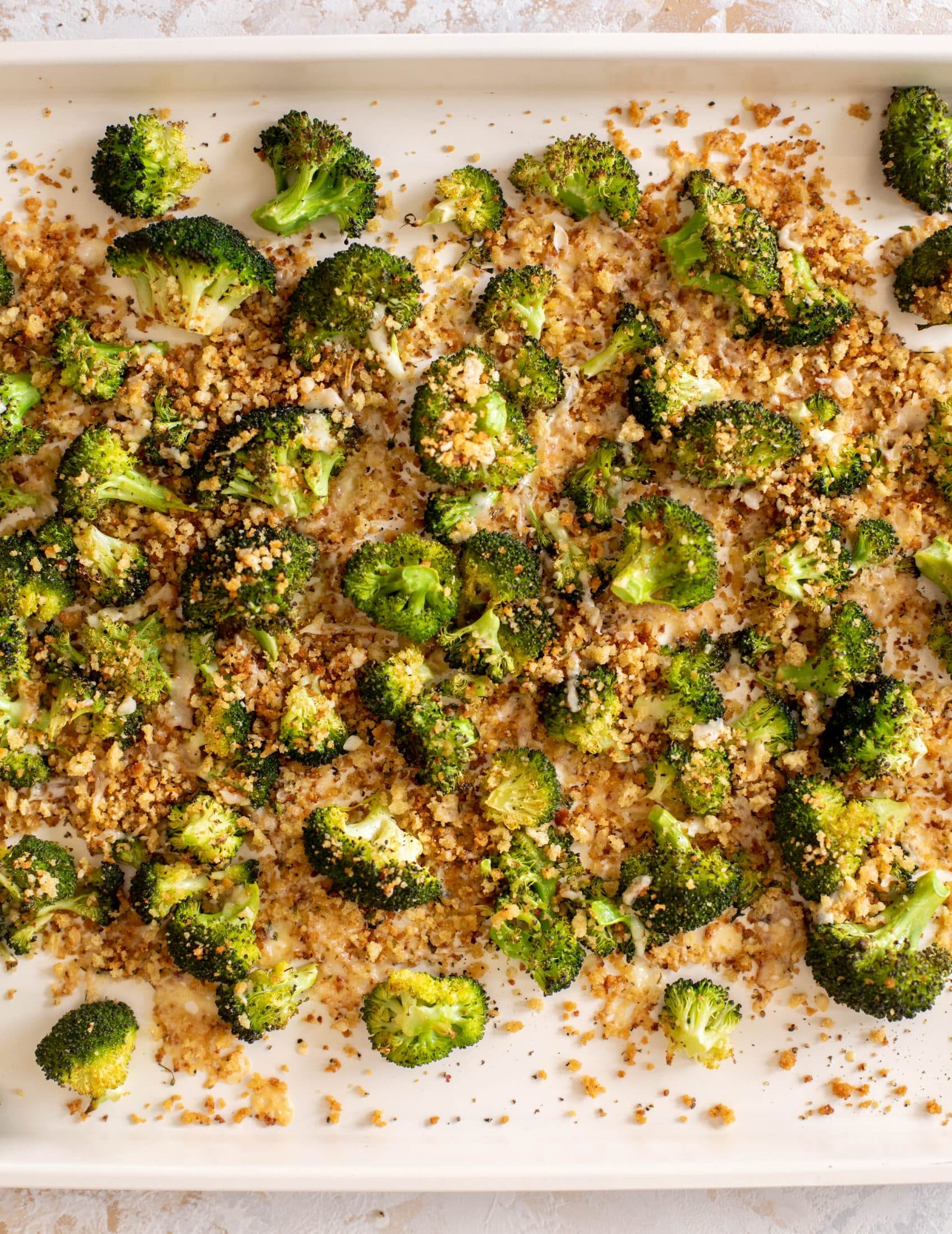 roasted broccoli with cheddar breadcrumbs