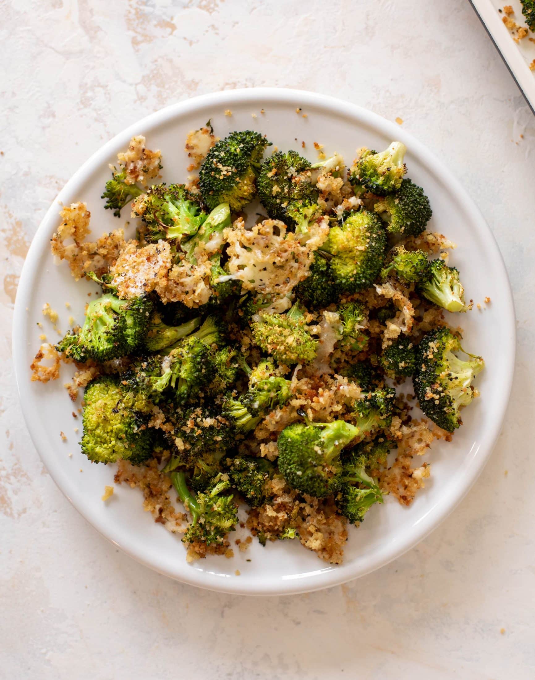 roasted broccoli with cheddar breadcrumbs